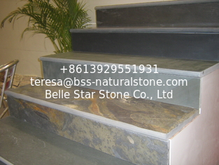 China Rusty Slate Steps Multicolor Slate Stairs with Natural Cleft Surface and Bullnose supplier