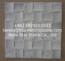 China Natural Stone Mosaic China White Travertine Mosaic 3D Concave Surface for Wall Decoration supplier