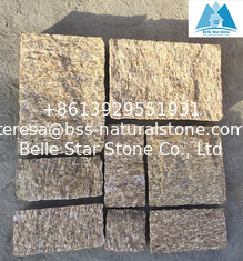 China Tiger Skin Yellow Granite Stone Paving Stone Patio Flooring Walkway Pavers Stone Pavement supplier
