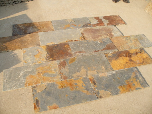 China S1120 Slate Natural Cleft Chinese Multicolor Slate Pavers Rusty Slate Patio Stones supplier