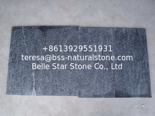 China Black Quartzite Tiles Flamed Surface Shining Natural Stone Pavers Quartzite Patio Stones supplier