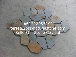 China Multicolor Slate Flagstone Patio Stones/Wall Cladding Natural Slate Flagstone Pavers/Walkway supplier
