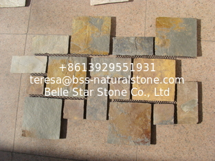 China China Rusty Slate Flagstone Patio Slate Meshed Flagstone Walkway Natural Paving Stones supplier