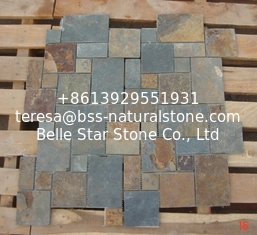 China Rusty Split Face Slate Flagstone Patio Natural Slate Paving Stone Flagstone Walkway Pavers supplier