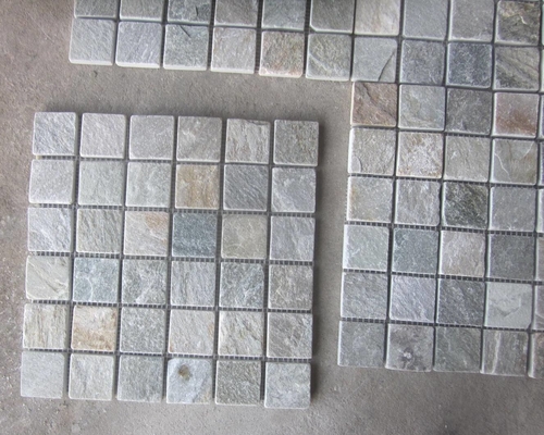 China Oyster Slate Stone Wall Mosaic Tile Natural Mosaic Pattern Floor Oyster Mosaic Parquet supplier