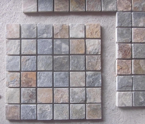 China Natural Stone Mosaic Rusty Slate Wall Mosaic Slate Mosaic Pattern Mosaic Floor Tiles Parquet supplier