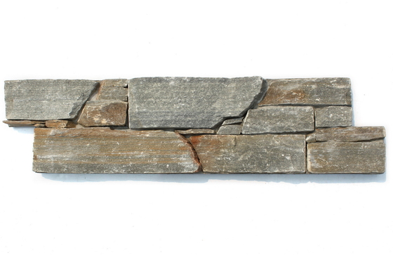 China Grey Slate Cemented Culture Stone, Thick Grey Slate Ledgestone, Natural Z Stacked Stone Cladding supplier