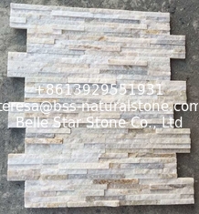 China Ivory Quartzite Waterfall Shape Ledgestone,Milk White Quartz Thin Stone Veneer,Off-white Culture Stone supplier