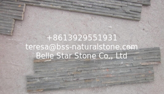 China Dark Brown Slate Waterfall Shape Thin Stone Veneer,Slate Culture Stone Retaining Wall,Ledgestone Wall supplier