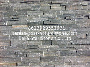 China Grey Slate Stacked Stone,Rough Face Slate Stone Veneer,Natural Z Stone Cladding,Outdoor Stone Panel supplier