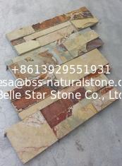 China Yellow Rusty Slate S Clad Stone Cladding,Split Face Slate 18x35 Thin Stone Veneer,Slate Culture Stone supplier