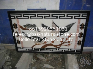 China Birds Pattern Marble Waterjet Medallion Floor Tiles, Rectangular Marble Medallion Pattern, Wall Decoration supplier