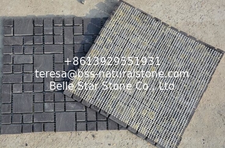 China Black Slate Mosaic,Natural Stone Mosaic Pattern,Slate Mosaic Wall Tiles,Interior Stone Mosaic supplier