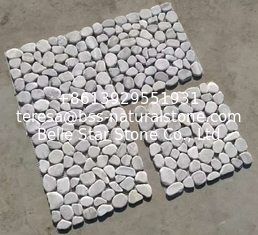 China Grey Pebble Mosaic,Natural Stone Mosaic Pattern,Pebble Mosaic Wall Tiles,Interior Stone Mosaic supplier