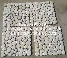 China White Pebble Mosaic,Natural Stone Mosaic Pattern,Pebble Mosaic Wall Tiles,Interior Stone Mosaic supplier
